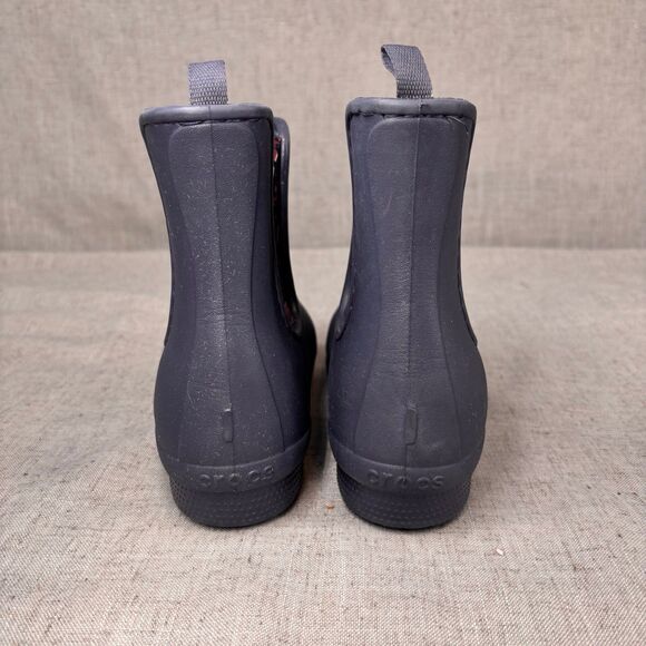 Crocs Freesail Chelsea Boots Navy‎ Blue Floral Pull On Rain Boot Women’s 7 - Picture 6 of 11